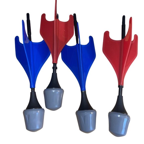 Lawn Darts Set Of 4 In Blue & Red With Weighted Tips For Outdoor Games - Picture 13 of 14